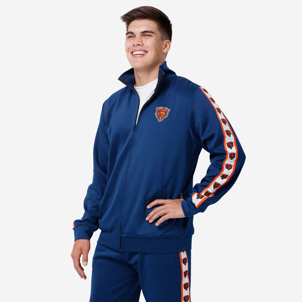 Chicago Bears Stripe Logo Track Jacket FOCO