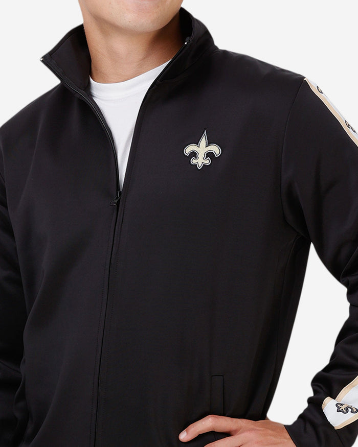 New Orleans Saints Stripe Logo Track Jacket FOCO - FOCO.com