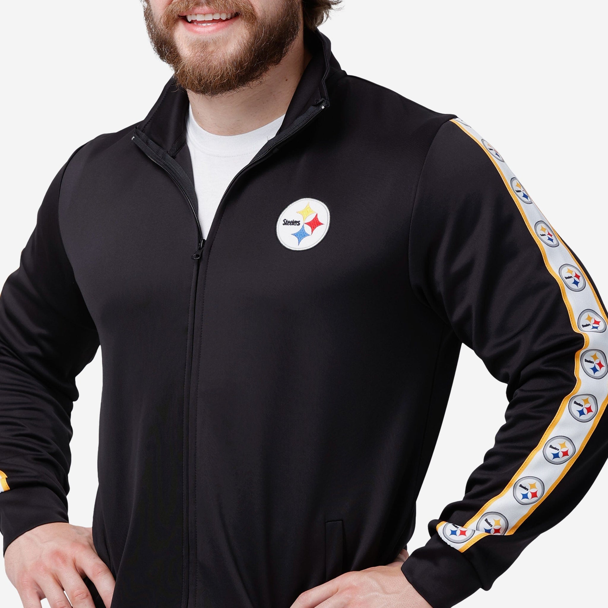 Pittsburgh Steelers Stripe Logo Track Jacket FOCO