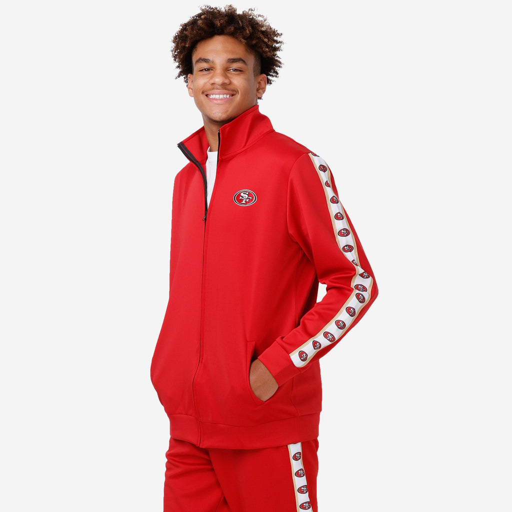 San Francisco 49ers Stripe Logo Track Jacket FOCO S - FOCO.com