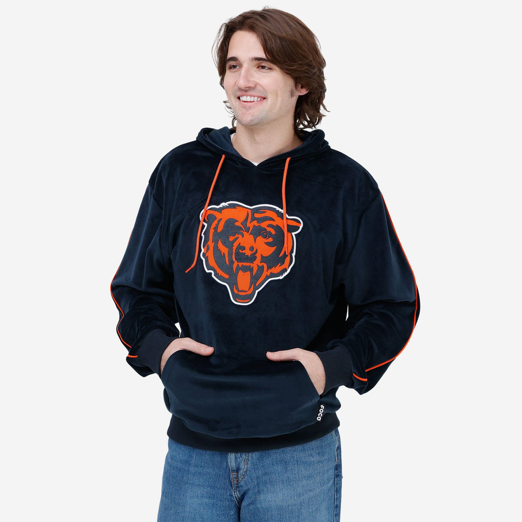 Sweat à capuche en polaire Sideline Club Nike Chicago Bears 2023 pour femme, bleu marine