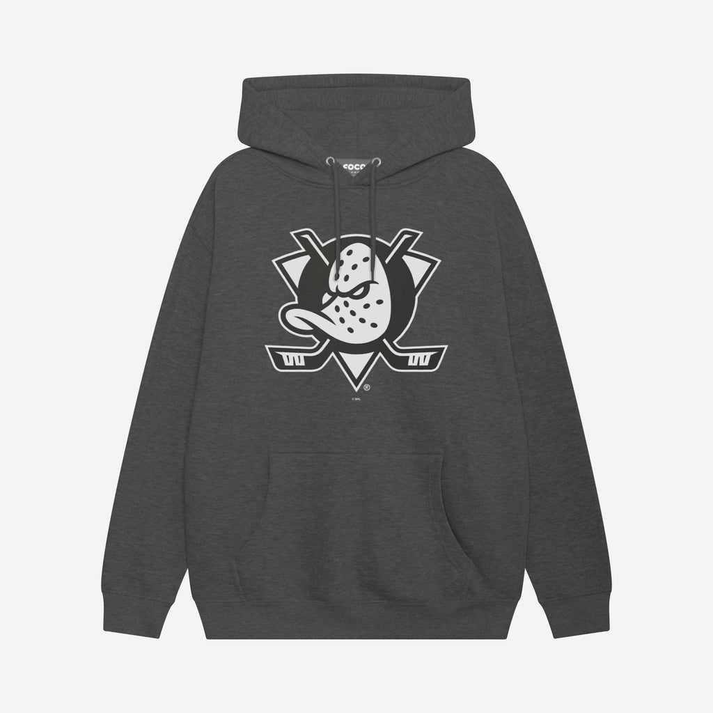 Anaheim Ducks Black & White Primary Logo Hoodie FOCO S - FOCO.com