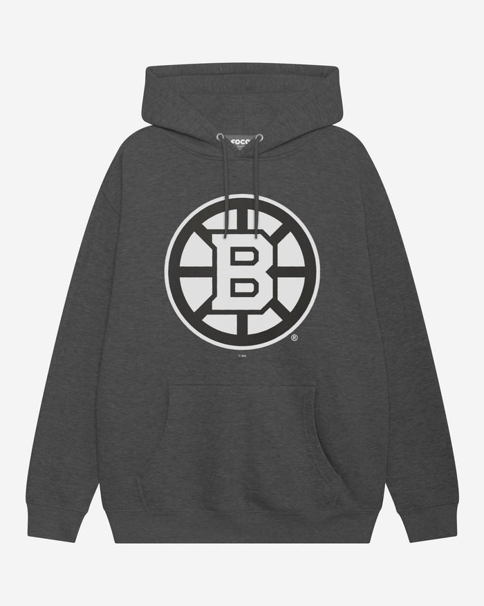 Boston Bruins Black & White Primary Logo Hoodie