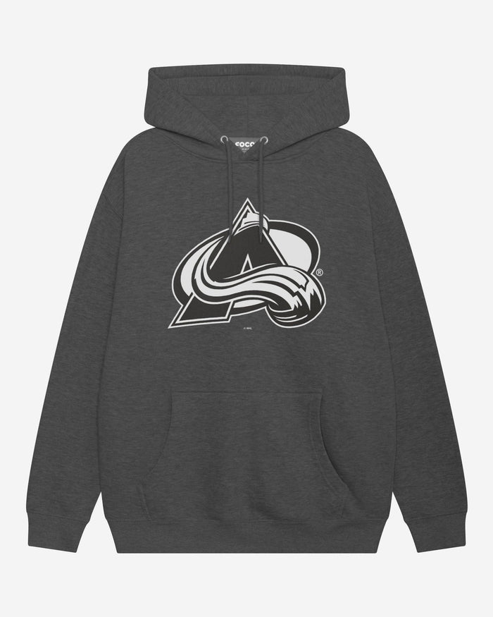 Colorado Avalanche Black & White Primary Logo Hoodie FOCO S - FOCO.com