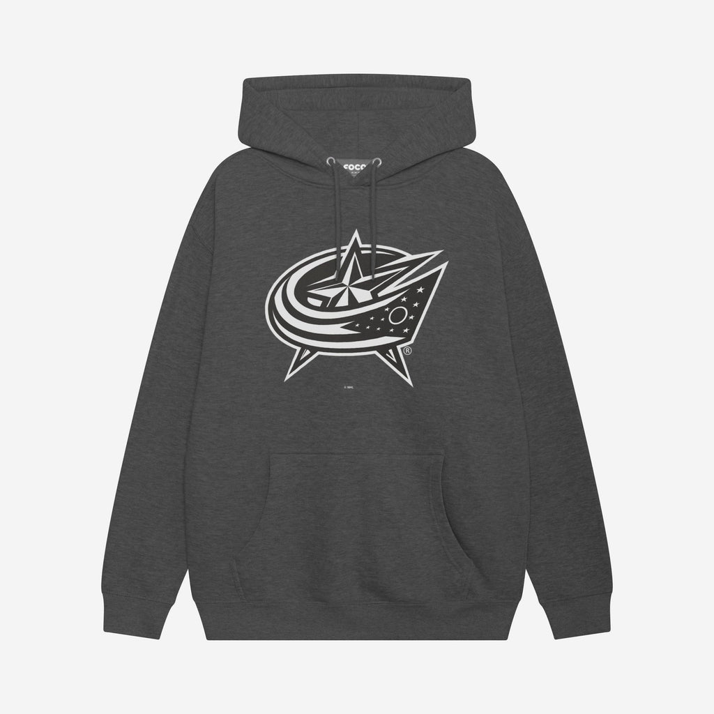 Columbus Blue Jackets Black & White Primary Logo Hoodie FOCO S - FOCO.com
