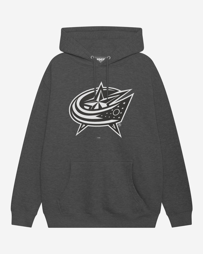 Columbus Blue Jackets Black & White Primary Logo Hoodie FOCO S - FOCO.com