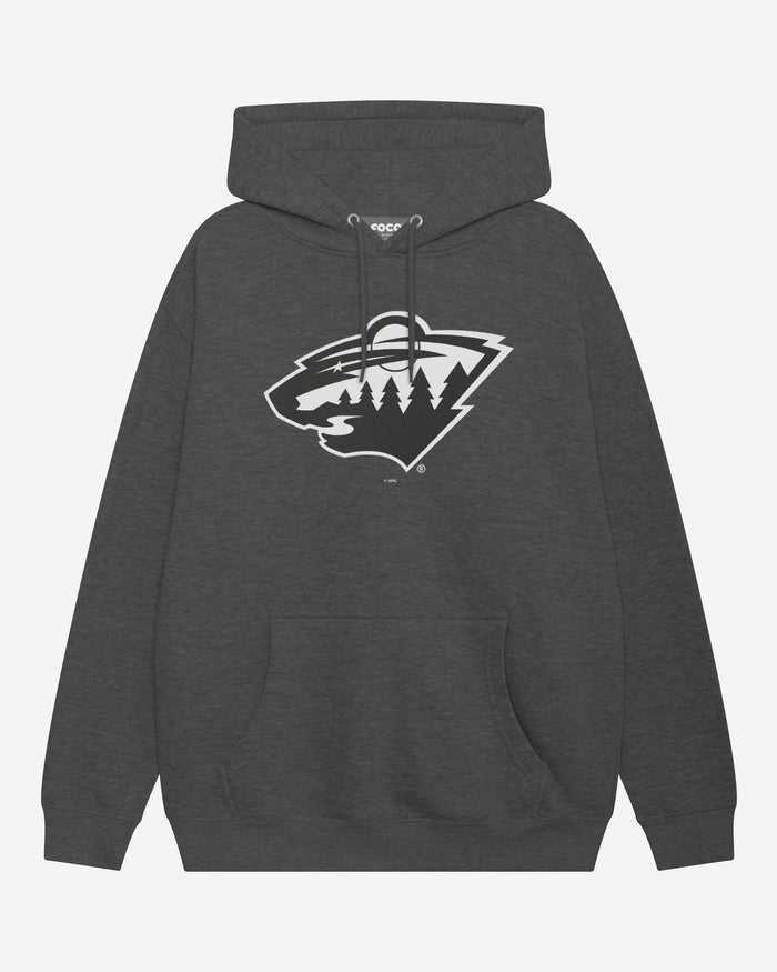 Minnesota Wild Black & White Primary Logo Hoodie FOCO S - FOCO.com