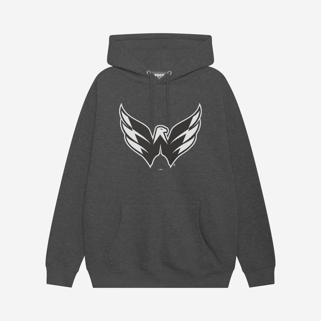 Washington Capitals Black & White Primary Logo Hoodie FOCO S - FOCO.com