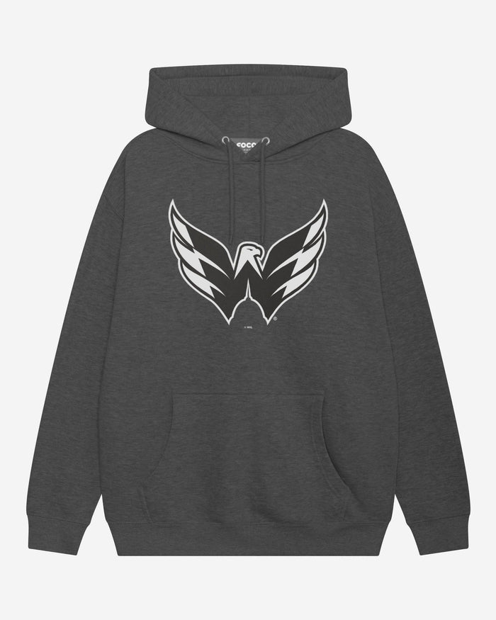Washington Capitals Black & White Primary Logo Hoodie FOCO S - FOCO.com