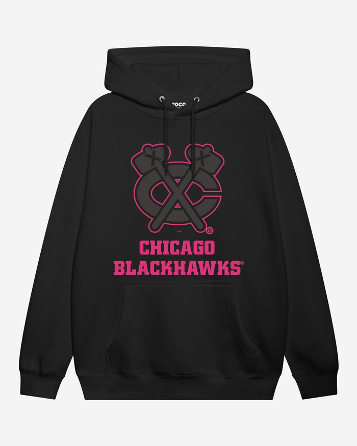 Chicago Blackhawks Highlight Reel Hoodie FOCO Black/Neon Pink S - FOCO.com