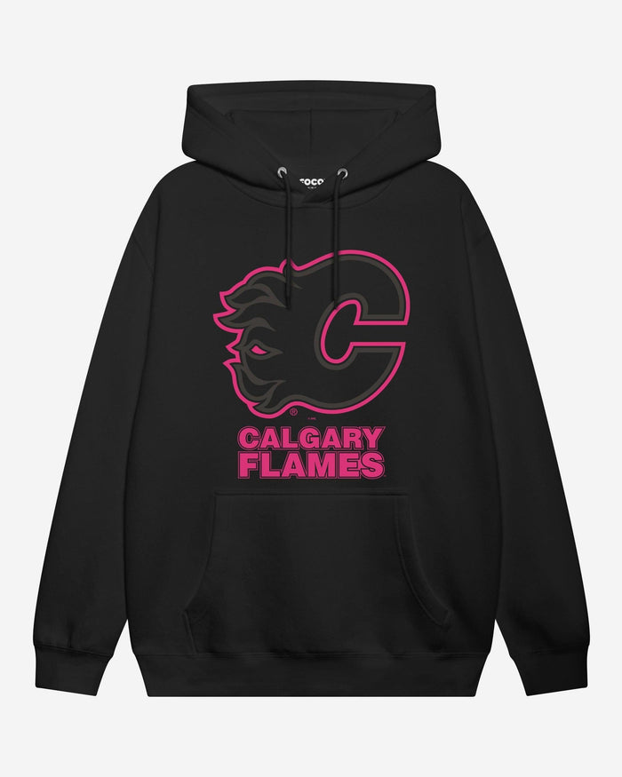 Calgary Flames Highlight Reel Hoodie FOCO Black/Neon Pink S - FOCO.com