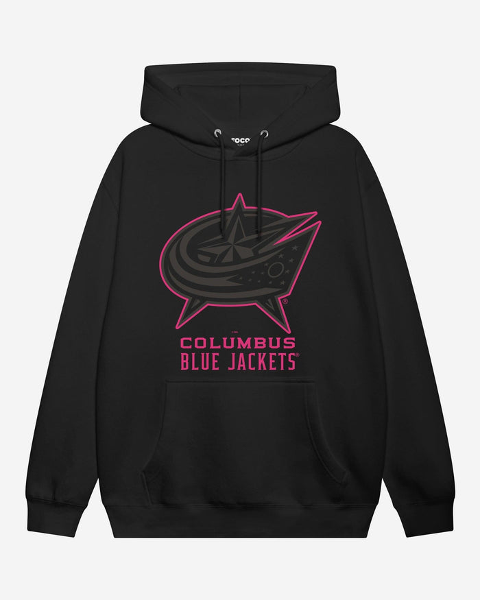 Columbus Blue Jackets Highlight Reel Hoodie FOCO Black/Neon Pink S - FOCO.com