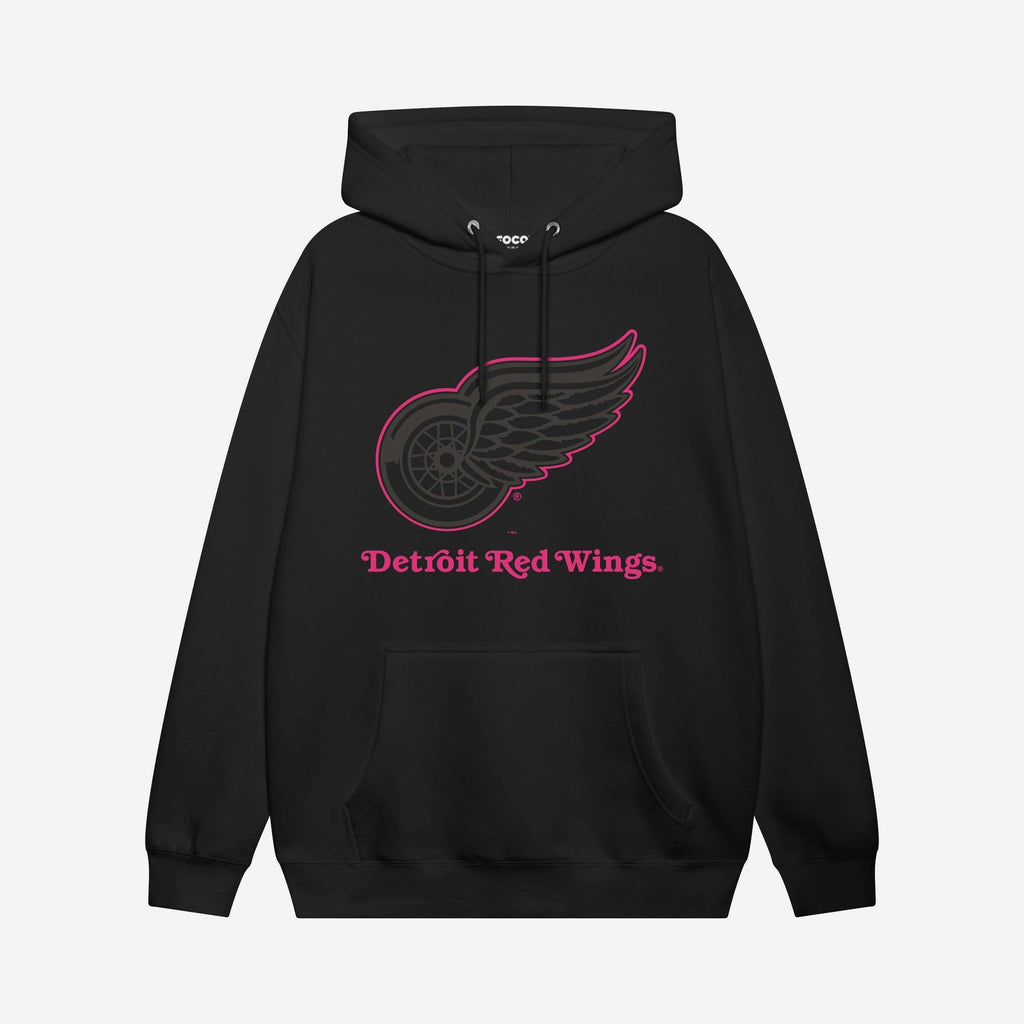 Detroit Red Wings Highlight Reel Hoodie FOCO Black/Neon Pink S - FOCO.com