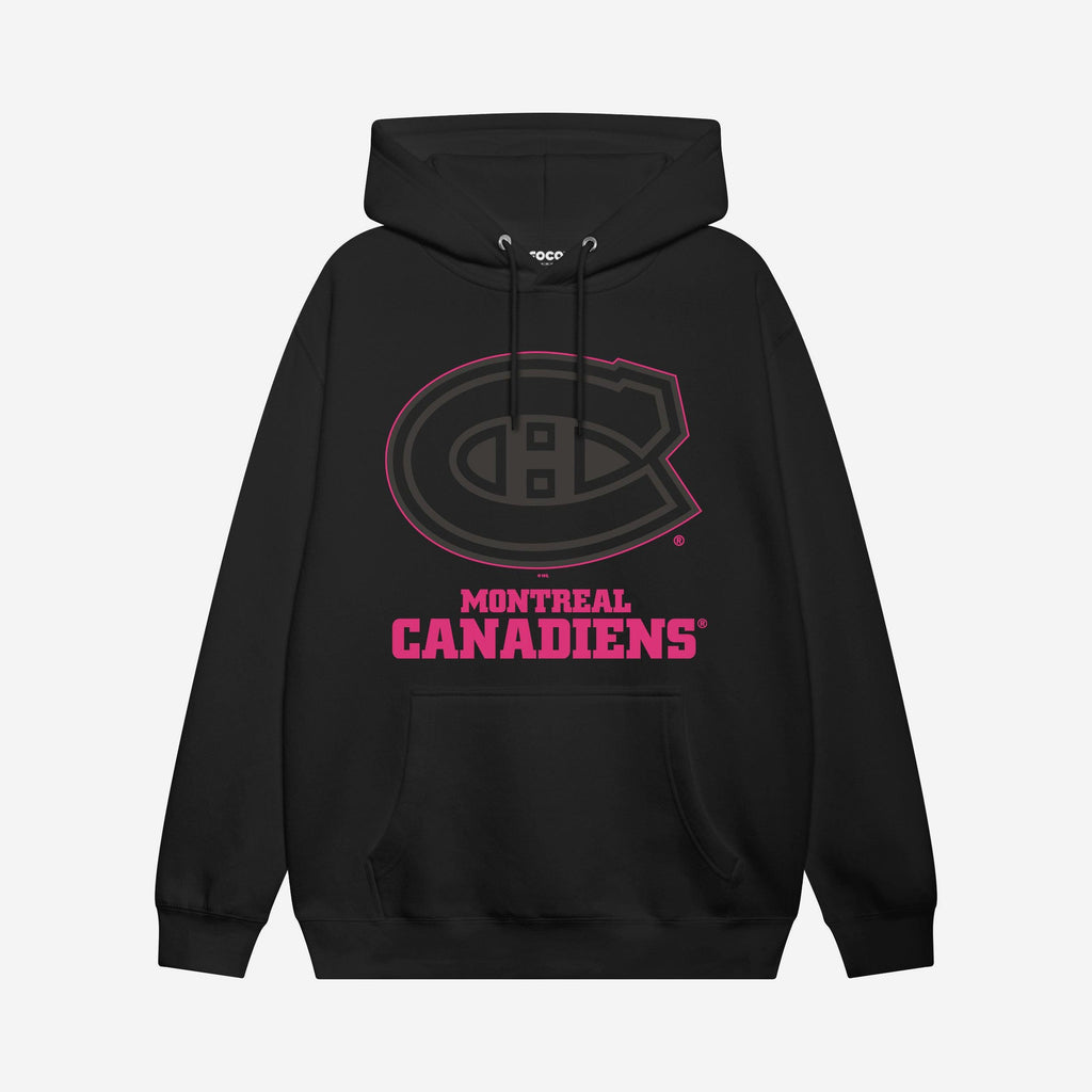 Montreal Canadiens Highlight Reel Hoodie FOCO Black/Neon Pink S - FOCO.com