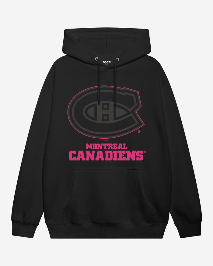 Montreal Canadiens Highlight Reel Hoodie FOCO Black/Neon Pink S - FOCO.com