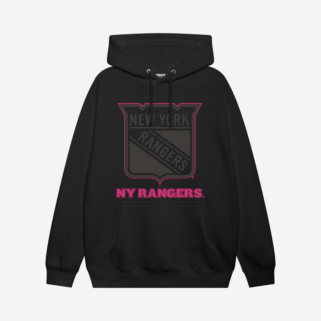 New York Rangers Highlight Reel Hoodie FOCO Black/Neon Pink S - FOCO.com