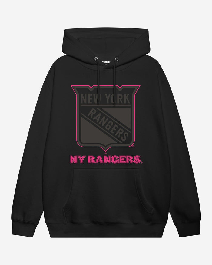 New York Rangers Highlight Reel Hoodie FOCO Black/Neon Pink S - FOCO.com