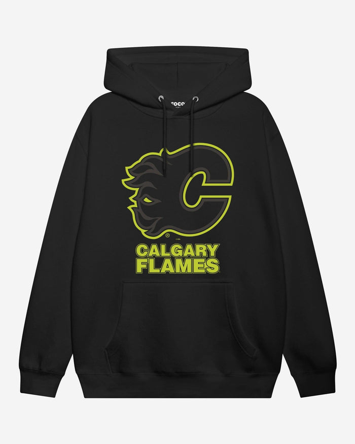 Calgary Flames Highlight Reel Hoodie FOCO Black/Volt S - FOCO.com