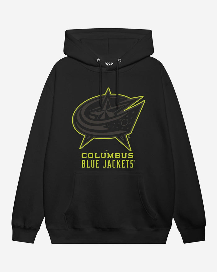 Columbus Blue Jackets Highlight Reel Hoodie FOCO Black/Volt S - FOCO.com