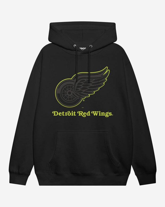 Detroit Red Wings Highlight Reel Hoodie FOCO Black/Volt S - FOCO.com