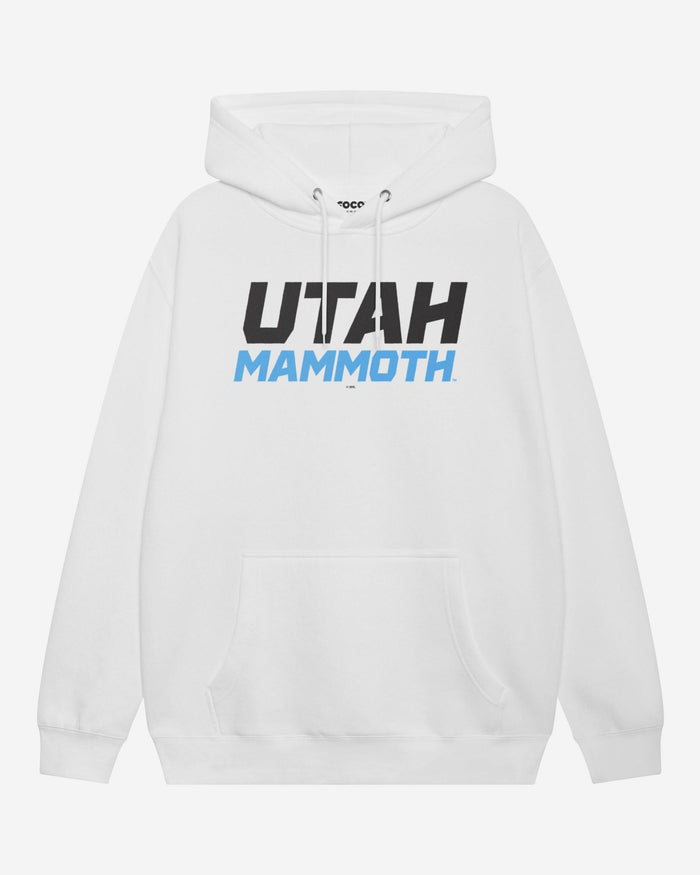 Utah Mammoth Wordmark Logo Hoodie FOCO White S - FOCO.com