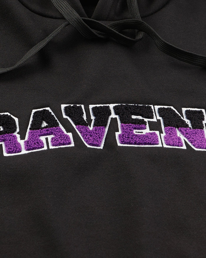 Baltimore Ravens Womens Cropped Chenille Hoodie FOCO - FOCO.com