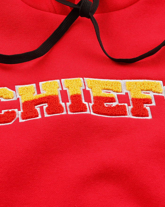 Kansas City Chiefs Womens Cropped Chenille Hoodie FOCO - FOCO.com