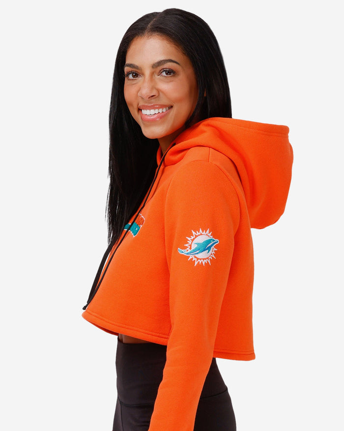 Miami Dolphins Womens Cropped Chenille Hoodie FOCO - FOCO.com