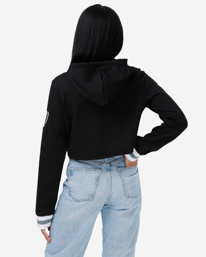 Las Vegas Raiders Womens Cropped Chenille Hoodie FOCO - FOCO.com