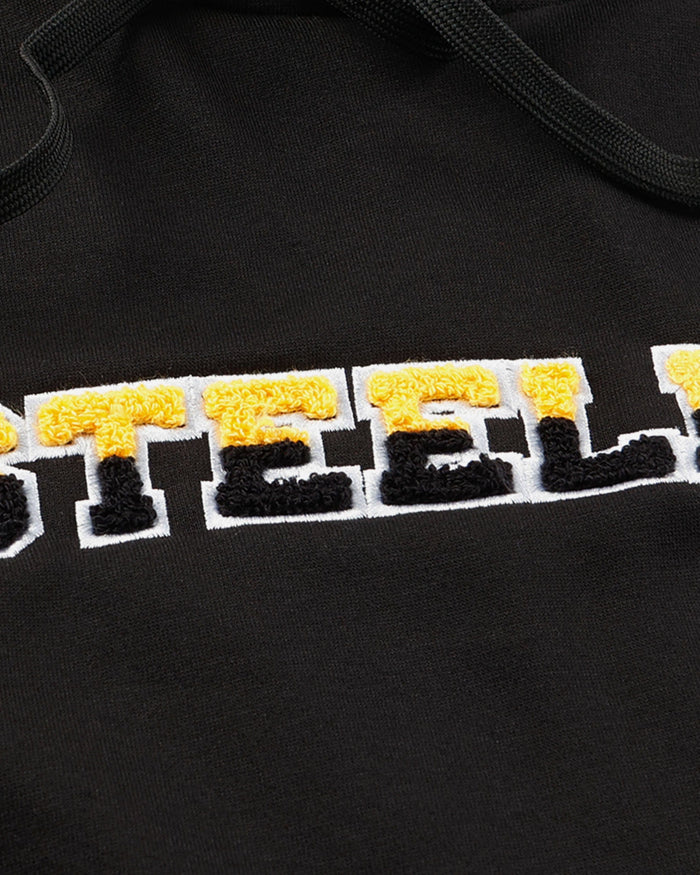 Pittsburgh Steelers Womens Cropped Chenille Hoodie FOCO - FOCO.com