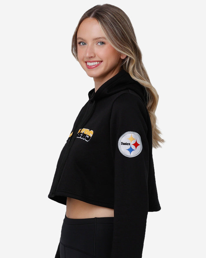 Pittsburgh Steelers Womens Cropped Chenille Hoodie FOCO - FOCO.com