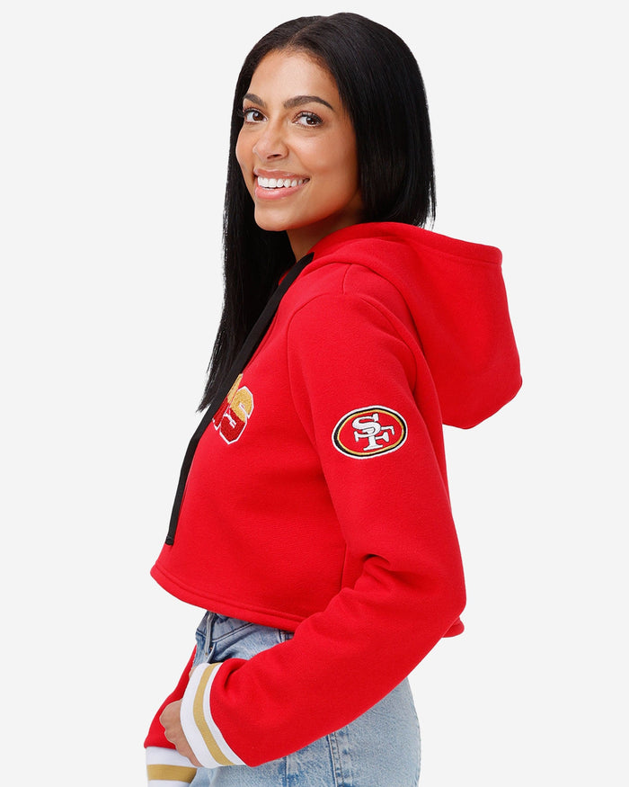 San Francisco 49ers Womens Cropped Chenille Hoodie FOCO