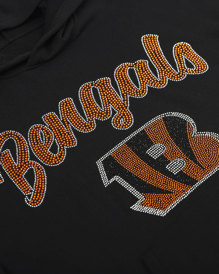 Cincinnati Bengals Womens Rhinestone Logo Oversized Hoodie FOCO S - FOCO.com