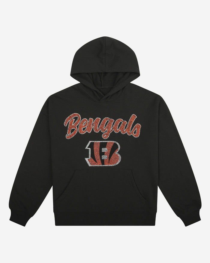 Cincinnati Bengals Womens Rhinestone Logo Oversized Hoodie FOCO S - FOCO.com