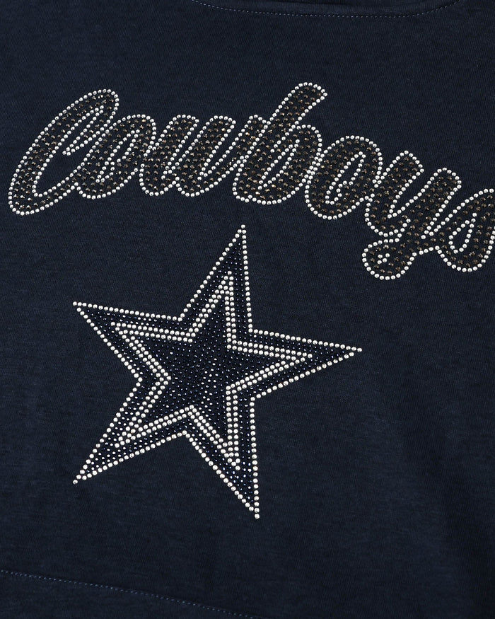 Dallas Cowboys Womens Rhinestone Logo Oversized Hoodie FOCO S - FOCO.com