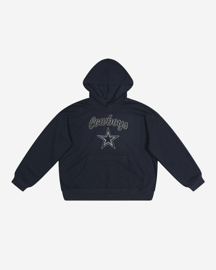 Dallas Cowboys Womens Rhinestone Logo Oversized Hoodie FOCO S - FOCO.com
