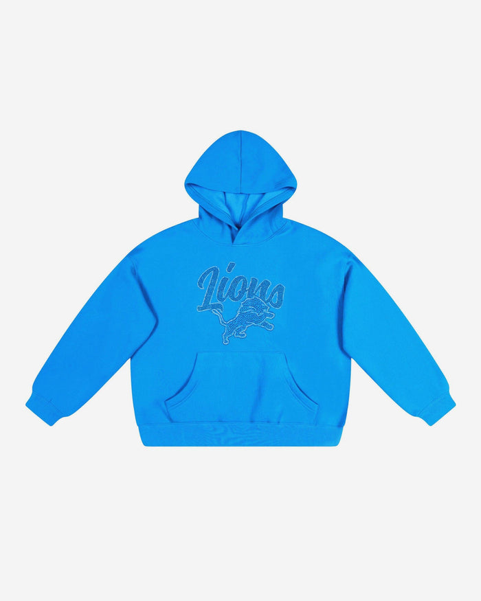 Detroit Lions Womens Rhinestone Logo Oversized Hoodie FOCO S - FOCO.com