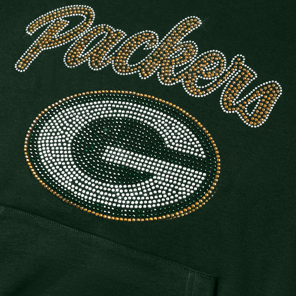 Green Bay Packers Womens Rhinestone Logo Oversized Hoodie FOCO