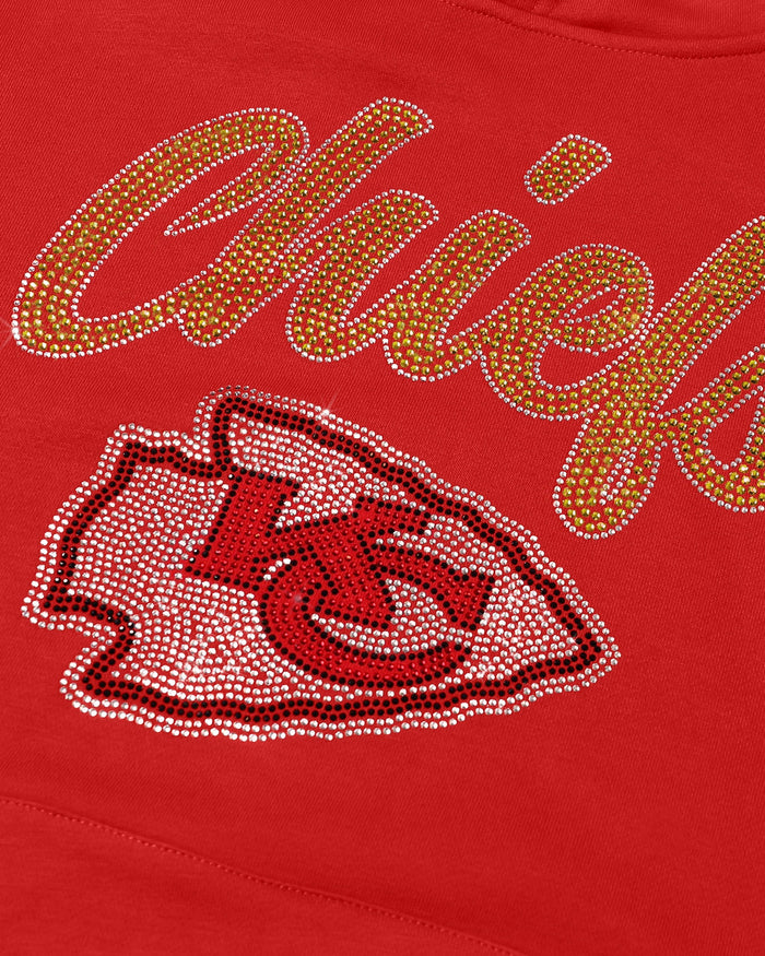 Kansas City Chiefs Womens Rhinestone Logo Oversized Hoodie FOCO S - FOCO.com