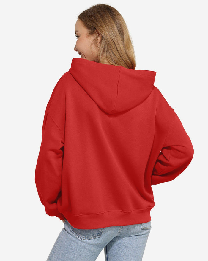 Kansas City Chiefs Womens Rhinestone Logo Oversized Hoodie FOCO S - FOCO.com