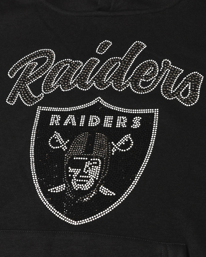 Las Vegas Raiders Womens Rhinestone Logo Oversized Hoodie FOCO S - FOCO.com