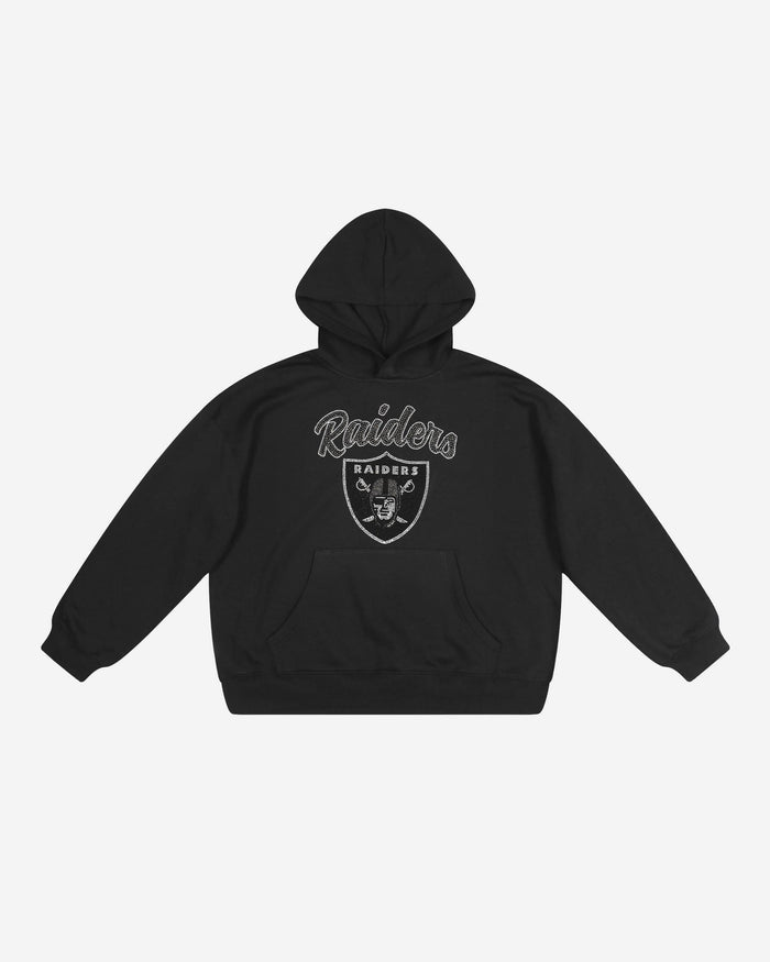 Las Vegas Raiders Womens Rhinestone Logo Oversized Hoodie FOCO S - FOCO.com
