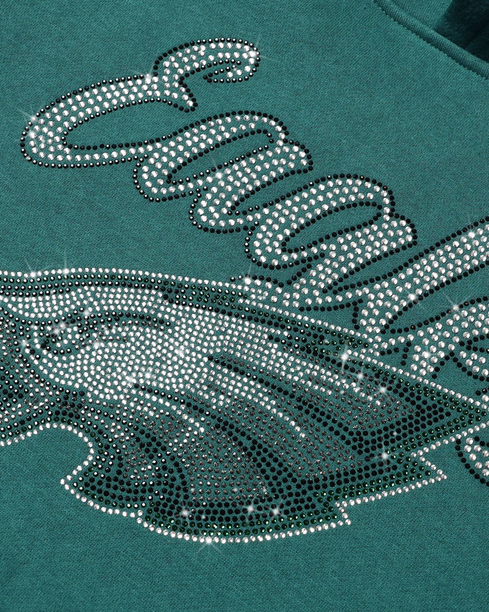 Philadelphia Eagles Womens Rhinestone Logo Oversized Hoodie FOCO S - FOCO.com