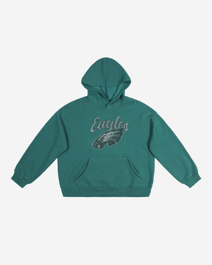 Philadelphia Eagles Womens Rhinestone Logo Oversized Hoodie FOCO S - FOCO.com