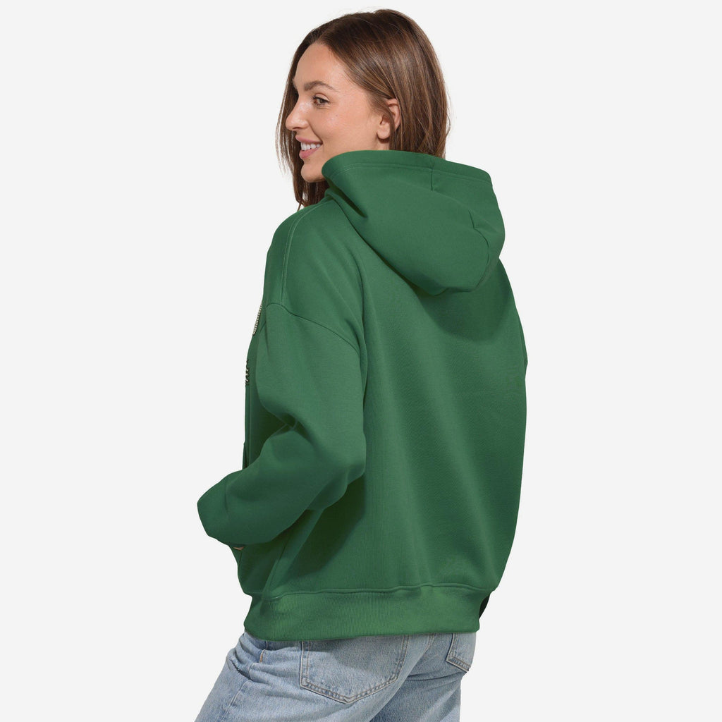 Philadelphia Eagles Womens Kelly Green Rhinestone Logo Oversized Hoodi FOCO