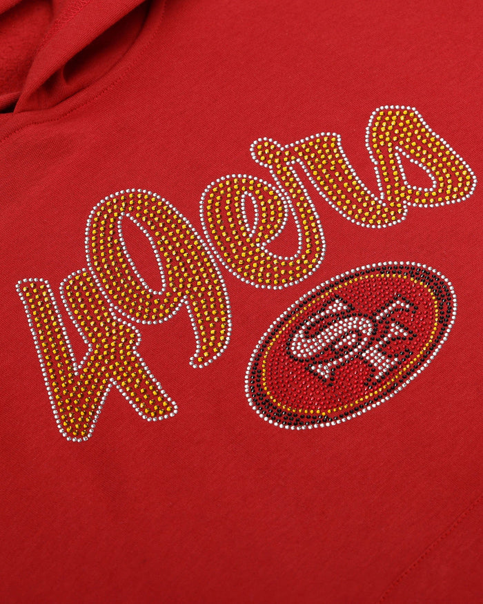 San Francisco 49ers Womens Rhinestone Logo Oversized Hoodie FOCO S - FOCO.com