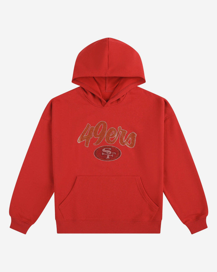 San Francisco 49ers Womens Rhinestone Logo Oversized Hoodie FOCO S - FOCO.com