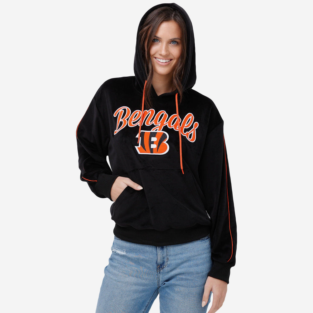 Cincinnati Bengals Womens Velour Hooded Sweatshirt FOCO S - FOCO.com