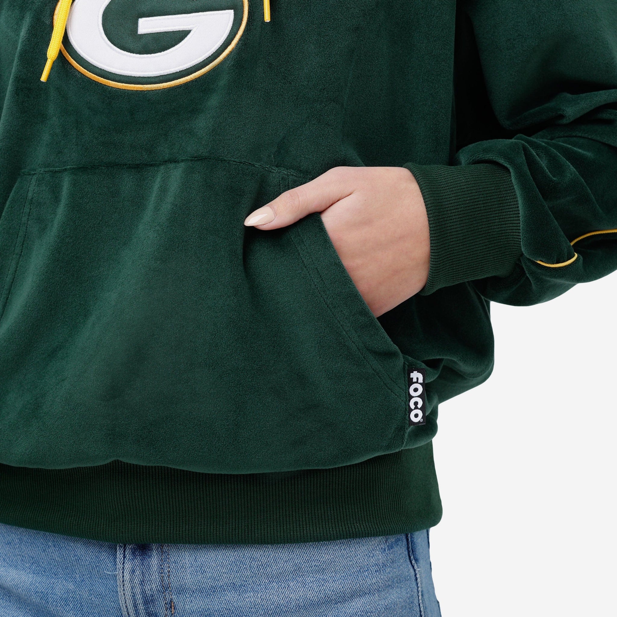 Green Bay Packers Womens Velour Hooded Sweatshirt, Size: S Green Bay Packers Womens Velour Hooded Sweatshirt, Size: S