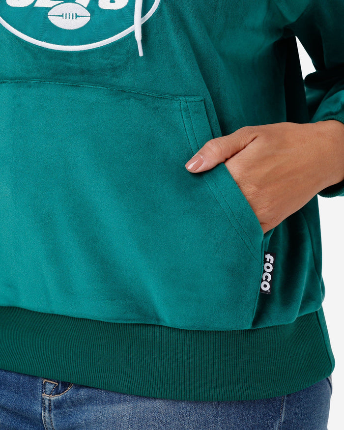 New York Jets 2019 Retro Womens Velour Hooded Sweatshirt FOCO - FOCO.com